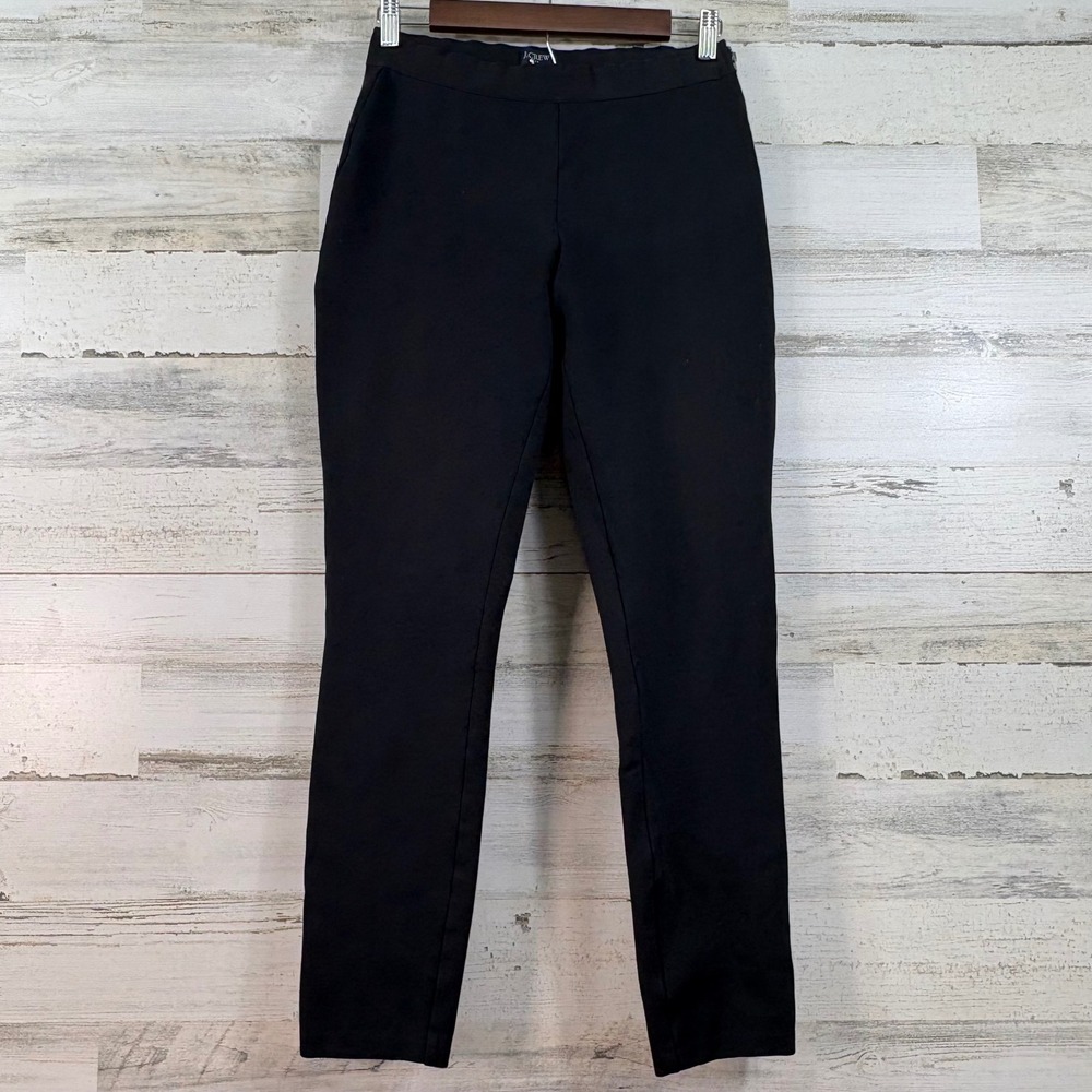 J.Crew Gigi Pant Black High Rise Side Zip Skinny Trousers Dark Academia‎ Size 6